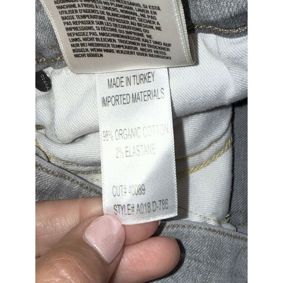 Agolde Sophie Hi Rise Crop Skinny Jeans Gray Denim Distressed Stretch Ankle 28 - Picture 16 of 16